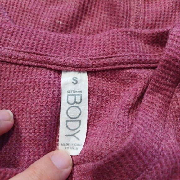 COTTON ON Sz S Oversized Waffle Knit Sweater Mauve Pink Cozy Casual Lounge Fall - Picture 11 of 12